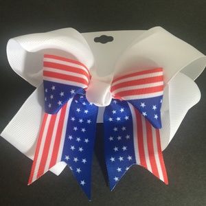 Large Patriotic Hair Bow-New